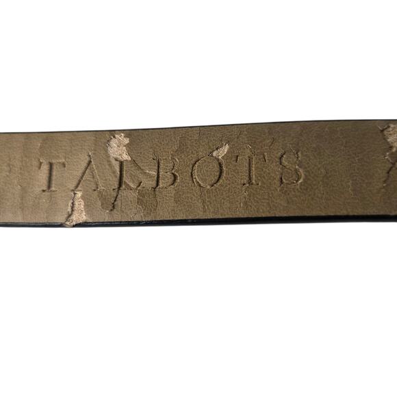 Vtg Talbots Womens Black Velvet & Leather Thin Belt Bow w Gold Size XS Y2K - Picture 9 of 12